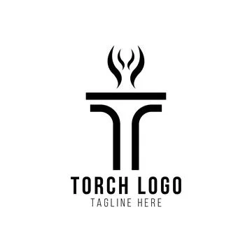 Inspiration torch vector logo design Stock Illustration