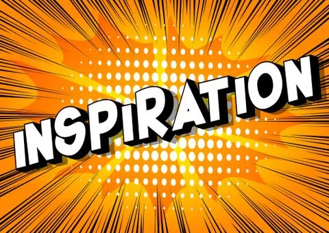 Inspiration - Vector illustrated comic book style phrase on abstract backgrou 스톡 일러스트