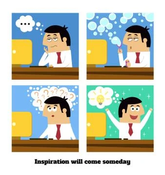 Inspiration will come Stock Illustration