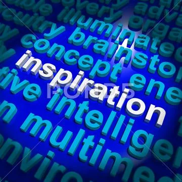 Inspiration word showing positive thinking and encouragement Stock Illustration
