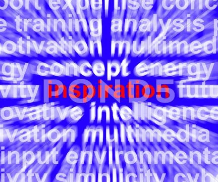 Inspiration word zooming showing positive thinking and encouragement Stock Illustration