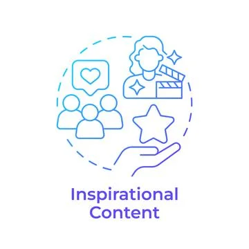 Inspirational content blue gradient concept icon Stock Illustration