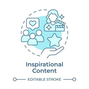 Inspirational content soft blue concept icon Stock Illustration