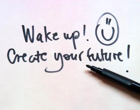 Inspirational message create your future Stock Photos