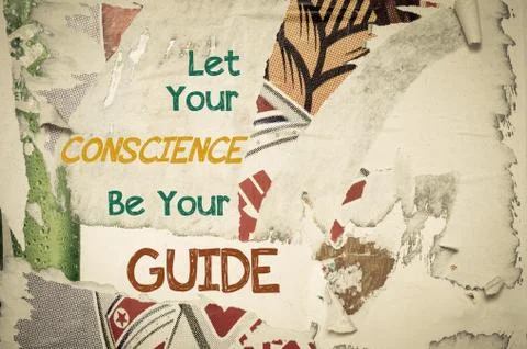 Inspirational message - Let Your Conscience Be Your Guide Stock Illustration