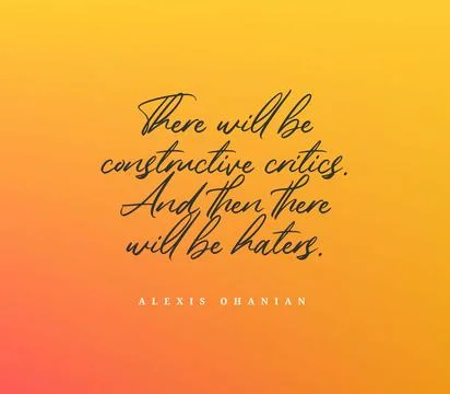 Inspirational motivation quote about constructive critics Stock Illustration