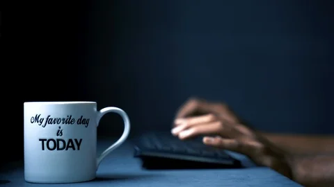 Inspirational quote mug Stock Footage 121347854