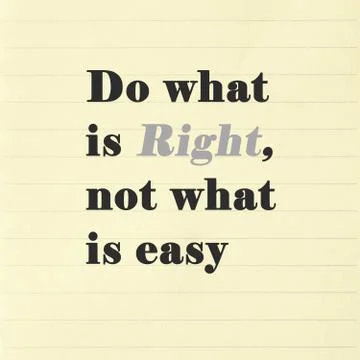 Inspirational quote by unknown source on note paper background Stock Illustration