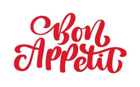 Inspirational quote Vector Bon Appetit lettering. Food lettering. Modern brush 스톡 일러스트