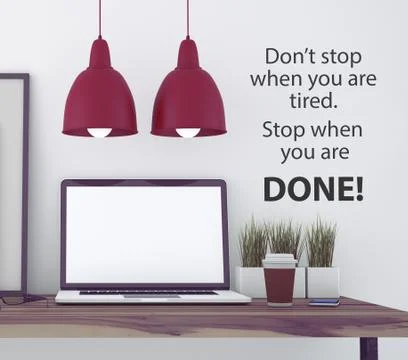 Inspirational quote on wall. Stock Illustration