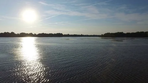 Inspirational River Sunset Background Stock Footage 75816941