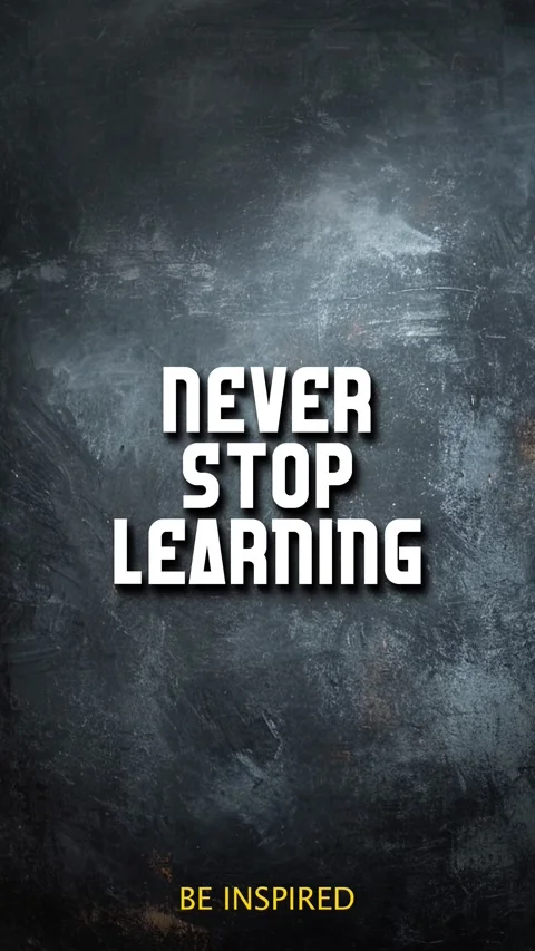 Inspirational Title Quote In Typography Animation Never Stop Learning Stock Footage 295038537