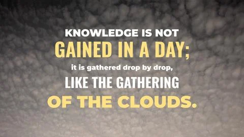 Inspirational typography design featuring the quote Knowledge is not gained.. Fotos de archivo
