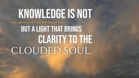 Inspirational typography layout featuring the quote Knowledge is not the ab.. Fotos de archivo