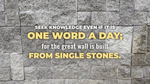 Inspirational typography layout featuring the quote Seek knowledge even if .. Fotos de archivo