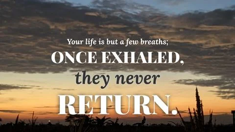 Inspirational typography layout featuring the quote Your life is but a few .. Stock Photos