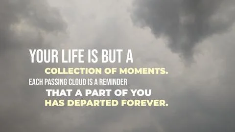 Inspirational typography layout featuring the quote Your life is but a coll.. Stock Photos