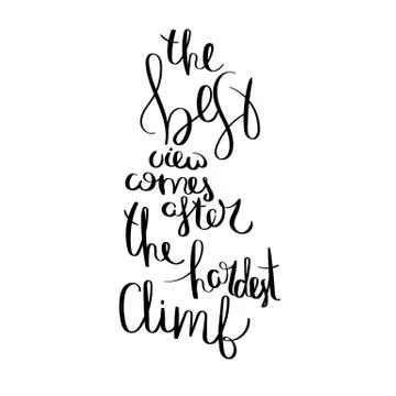 Inspirational vector hand drawn quote. Ink brush lettering isolated on white  Stock Illustration