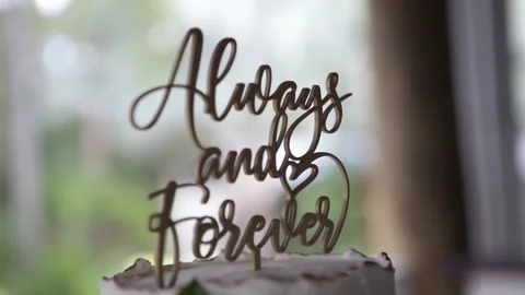 Inspirational wedding cake message Stock Footage 145853298