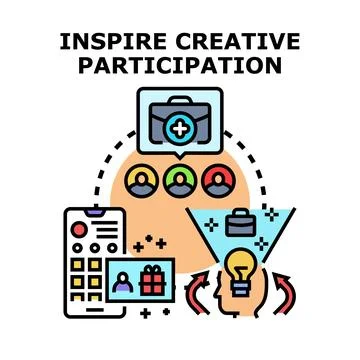 Inspire creative participation concept generating new ideas Stock Illustration