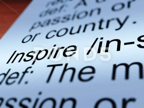 Inspire definition closeup showing encouragement Stock Illustration
