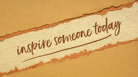 Inspire someone today note Stock Photos