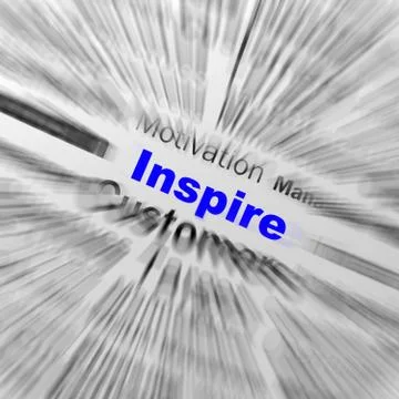 Inspire sphere definition displays motivation and positivity Stock Illustration