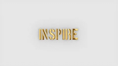 Inspire text gold Stock Footage 327128531