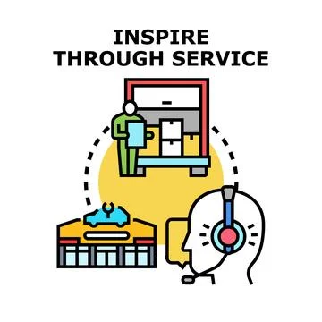 Inspire through service concept vector icon illustration Stock Illustration