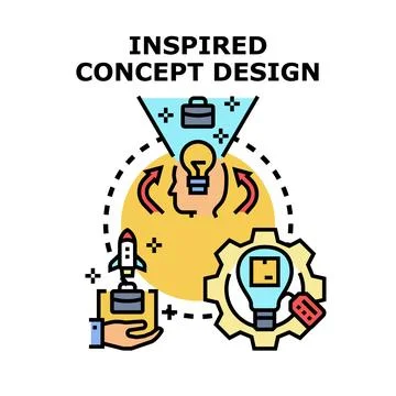 Inspired concept design generating new business ideas Stock Illustration