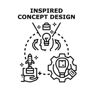 Inspired concept design generating new business ideas Stock Illustration
