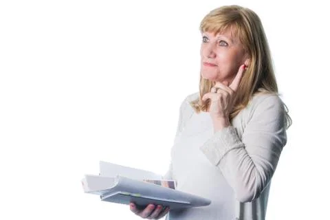 Inspired elderly lady Stock Photos