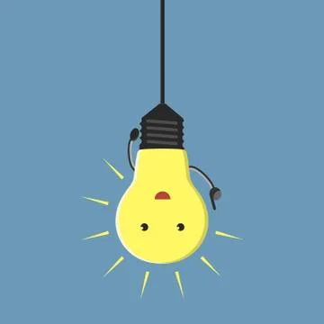 Inspired lightbulb character Stock Illustration