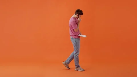 Inspired man writing greay idea in personal notebook indoors Stock Footage 258808607