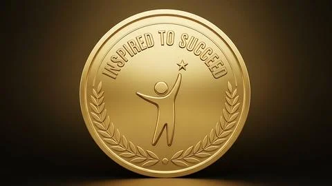 Inspired to succeed medal Stock Illustration
