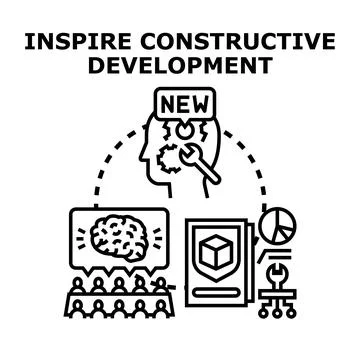 Inspiring constructive development process concept illustration Stock Illustration