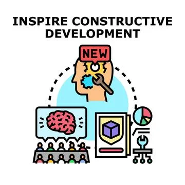 Inspiring constructive development process concept illustration 스톡 일러스트