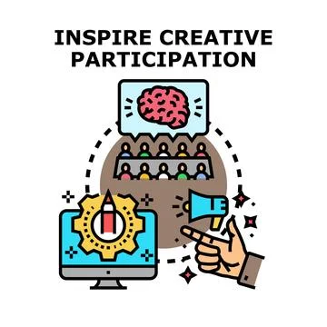 Inspiring creative participation for idea generation and collaboration Stock Illustration