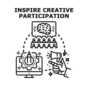 Inspiring creative participation for idea generation and collaboration Stock Illustration