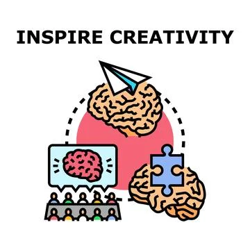 Inspiring creativity and idea generation process brainstorming Stock Illustration