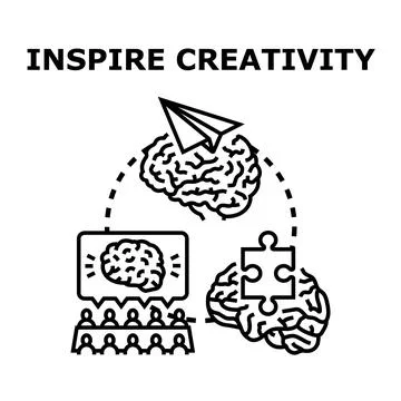 Inspiring creativity and idea generation process brainstorming Stock Illustration