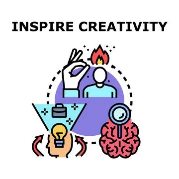 Inspiring creativity developing innovative business ideas concepts Stock Illustration