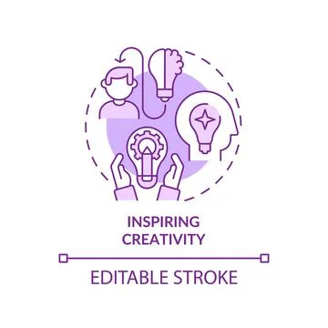 Inspiring creativity purple concept icon Stock Illustration