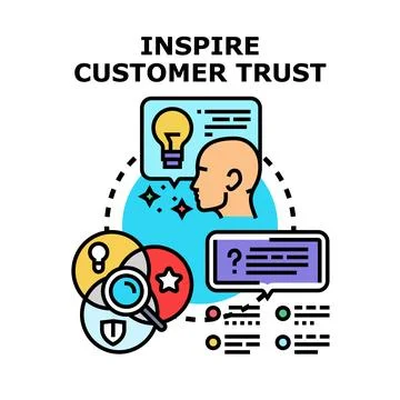 Inspiring customer trust concept, building business loyalty Ilustración de archivo