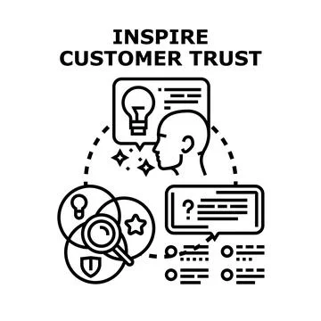 Inspiring customer trust concept, building business loyalty Ilustración de archivo