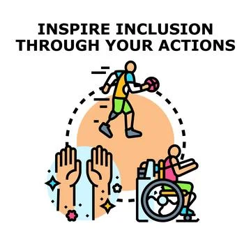 Inspiring inclusion through actions disability sports concept Stock Illustration