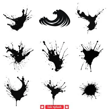 Inspiring Ink Splash Vector Designs  Fuel Your Creative Fire with Fluidity イラスト素材