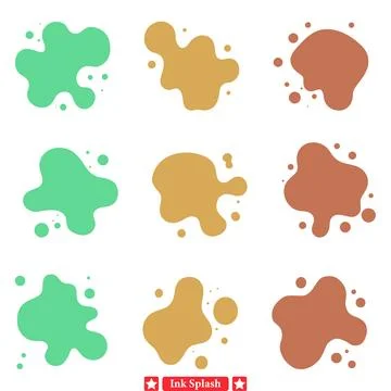 Inspiring Ink Splash Vector Set  Spark Creativity with Dynamic Design Element Stock Illustration