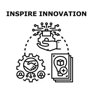 Inspiring innovation concept developing creative business solutions Stock Illustration