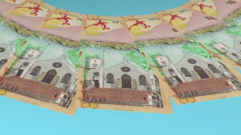 Inspiring Looping Design 50 Dollar Curency of Bermuda Stock Footage 303303575